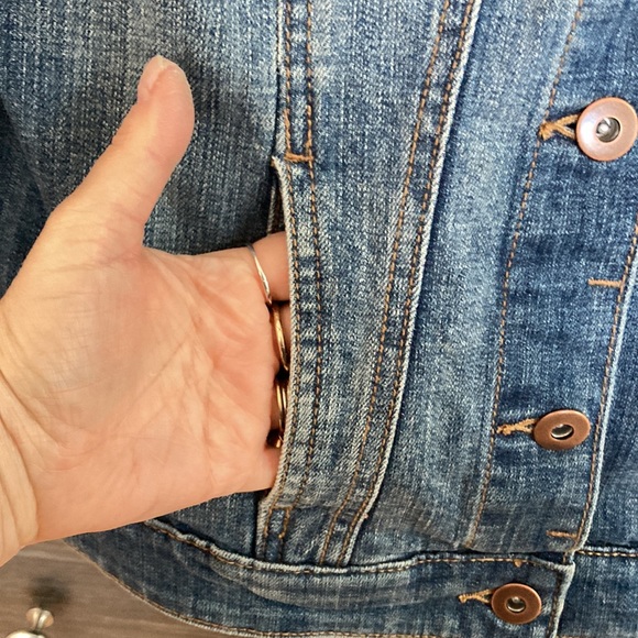 Artisan Hand Painted R Jeans Jacket Floral Design Cotton/Spandex Size Me… - Picture 8 of 9